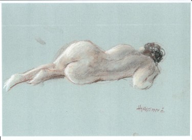 Dessin intitulée "Etude de nu" par Claude Hardenne, Œuvre d'art originale