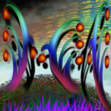 Digitale Kunst mit dem Titel "Es wächst" von Manfred Hoppe, Original-Kunstwerk, Digitale Malerei