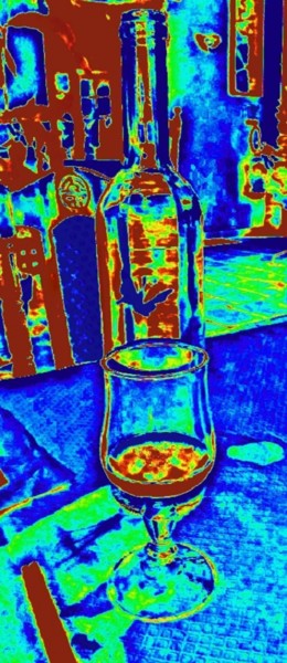 Digital Arts titled "Le verre ou la bout…" by Mysane, Original Artwork, Digital Painting