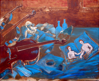 Peinture intitulée "la lecture ©" par Billy Renoir, Œuvre d'art originale, Acrylique