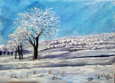 Peinture intitulée "Paysage d'hiver" par Marian Cobos, Œuvre d'art originale, Acrylique