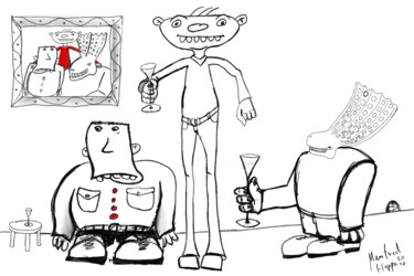 Digitale Kunst mit dem Titel "Drei unglaubliche F…" von Manfred Hoppe, Original-Kunstwerk, Digitale Malerei
