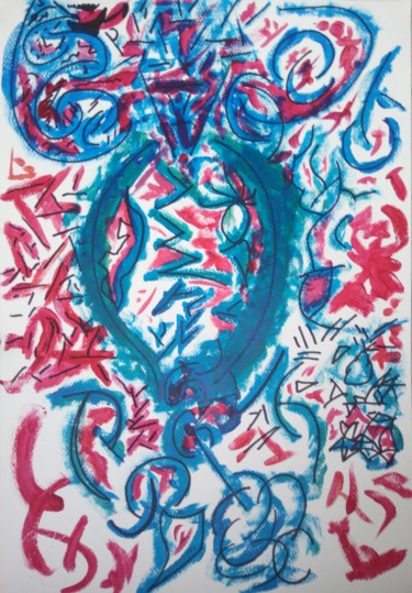 Peinture intitulée "Aqua electro" par Zykram, Œuvre d'art originale