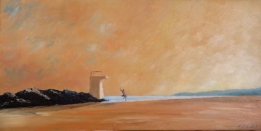 Peinture intitulée "joséphine à la plage" par Flachet, Œuvre d'art originale, Huile