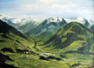 Peinture intitulée "Les Diablerets" par Marian Cobos, Œuvre d'art originale, Huile