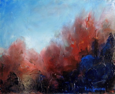 Ζωγραφική με τίτλο "Forêt à l'automne" από Bernard Des Roseaux, Αυθεντικά έργα τέχνης, Ακρυλικό