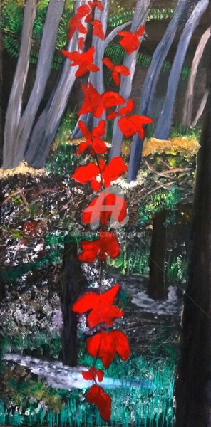 Peinture intitulée "La Forêt Mystérieuse" par Emma Henriot, Œuvre d'art originale, Huile