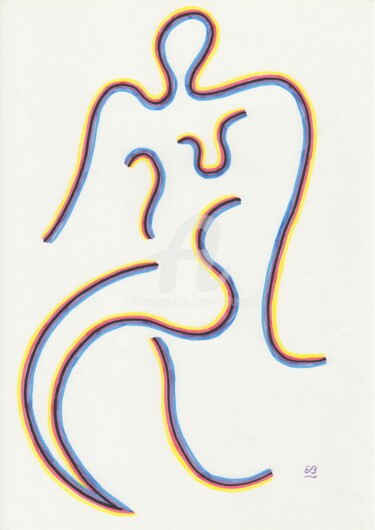 图画 标题为“5-Strich Sitz” 由Erwin Bruegger, 原创艺术品, 标记