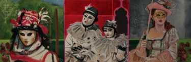 Malerei mit dem Titel "Triptyque 1" von R. Cavalié, Original-Kunstwerk, Öl