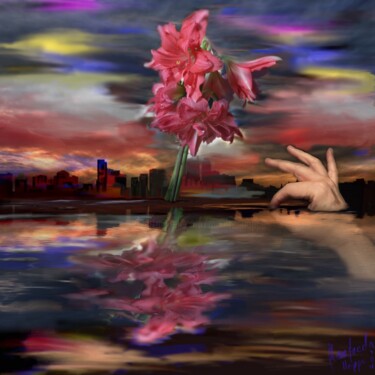 Digitale Kunst mit dem Titel "Handarbeit" von Manfred Hoppe, Original-Kunstwerk, Digitale Malerei