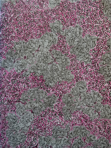 Painting titled "Abstract 1" by Elke Matthaeus, Original Artwork, Ink