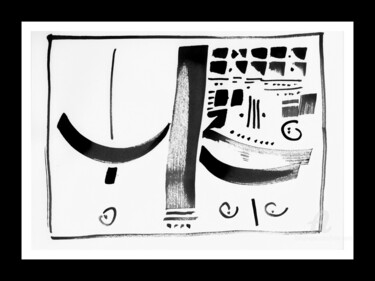 Peinture intitulée "Composition graphiq…" par Kam Bendi, Œuvre d'art originale, Autre