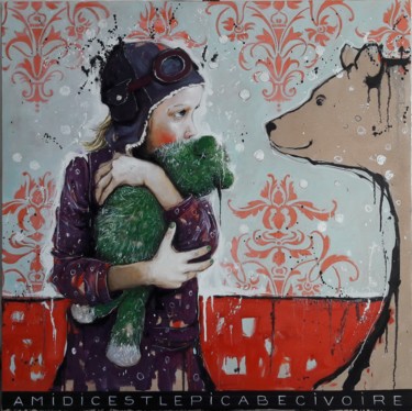 Peinture intitulée "à midi c'est le pic…" par Catherine Cornec, Œuvre d'art originale, Huile