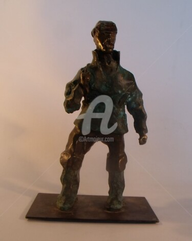 Sculpture intitulée "Marin bleu" par Olivier Lecourtois, Œuvre d'art originale, Métaux