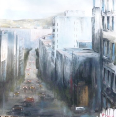 Peinture intitulée "Gris bleu de fin d'…" par Mc Kenzie, Œuvre d'art originale, Huile