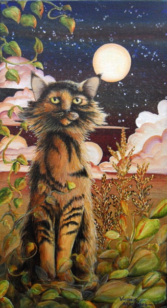Painting titled "As Night Creeps in…" by Victoria Armstrong, Original Artwork, Acrylic