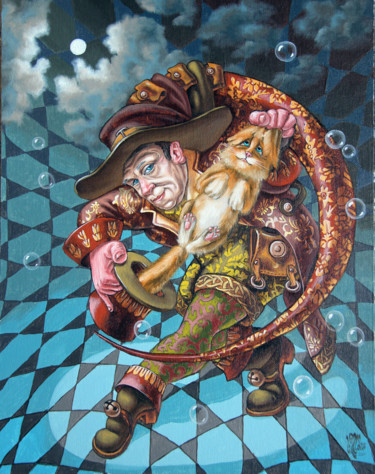 "Hocus-pocus" başlıklı Tablo Victor Molev tarafından, Orijinal sanat, Petrol