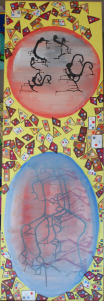 Peinture intitulée "La double création" par Gilles Fouque, Œuvre d'art originale, Acrylique