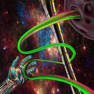 Digitale Kunst mit dem Titel "Etwas existiert" von Manfred Hoppe, Original-Kunstwerk, Digitale Malerei