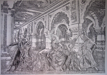 La bataille des coeurs brisés Drawing titled "La bataille des coe…" by Walid Lemkecher, Original Artwork, Chalk