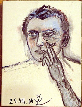 绘画 标题为“selbstportrait mit…” 由Zoran Komatinović, 原创艺术品