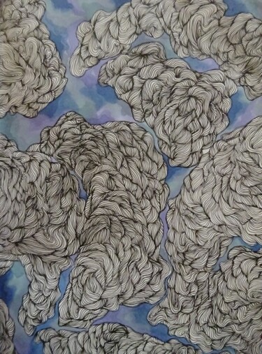 Painting titled "Abstract 4" by Elke Matthaeus, Original Artwork, Ink