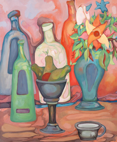 Pintura titulada "Bodegón" por José Luis Olivares Mazón, Obra de arte original, Oleo