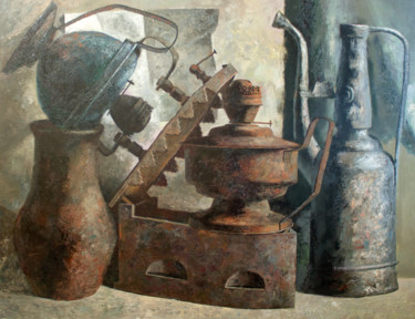 Painting titled "Old items" by Andrey Simakov, Original Artwork, Oil