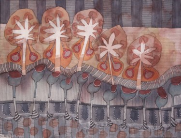 Dessin intitulée "2017_01_05 dessin 3" par Delphine Mabed, Œuvre d'art originale, Aquarelle