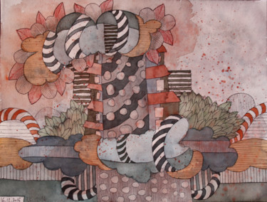 Peinture intitulée "2016-12-22.jpg" par Delphine Mabed, Œuvre d'art originale, Aquarelle