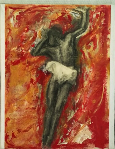 Danseur Noir Peinture intitulée "Danseur Noir" par Déborah Michel, Œuvre d'art originale, Acrylique