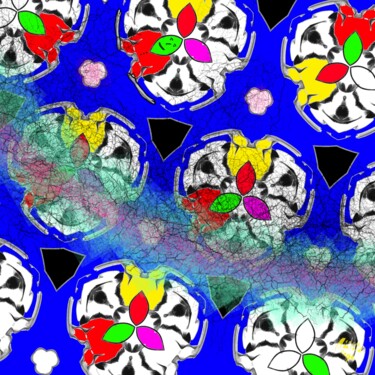Digitale Kunst mit dem Titel "Hasenmuster" von Manfred Hoppe, Original-Kunstwerk, Digitale Malerei