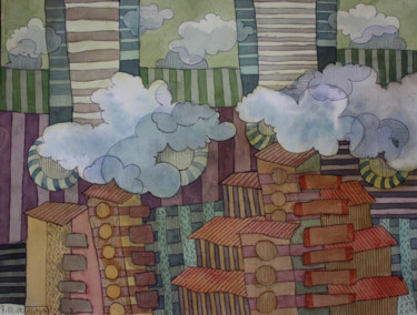 Peinture intitulée "2017_01_18 dessin 8" par Delphine Mabed, Œuvre d'art originale, Aquarelle