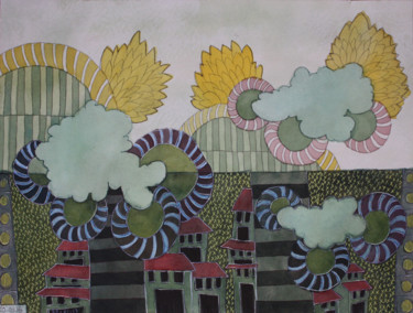 Peinture intitulée "2017-01-22-dessin-9…" par Delphine Mabed, Œuvre d'art originale, Aquarelle