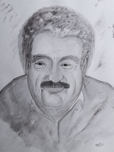 Dessin intitulée "Edouard GLISSANT" par Charles Corbin, Œuvre d'art originale, Pointe d'argent