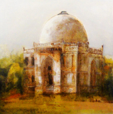 le mausolee Peinture intitulée "le mausolee" par Catherine Cazaentre, Œuvre d'art originale, Acrylique Monté sur Châssis en bois