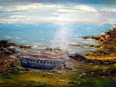Peinture intitulée "La barque" par Didier Duclos, Œuvre d'art originale, Huile