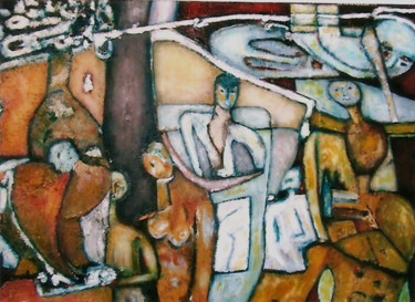 crise existencielle Peinture intitulée "crise existencielle" par Philippe Langaud, Œuvre d'art originale, Acrylique
