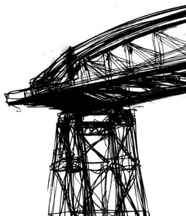Dibujo titulada "puente" por Claudio Pincas Feldman, Obra de arte original