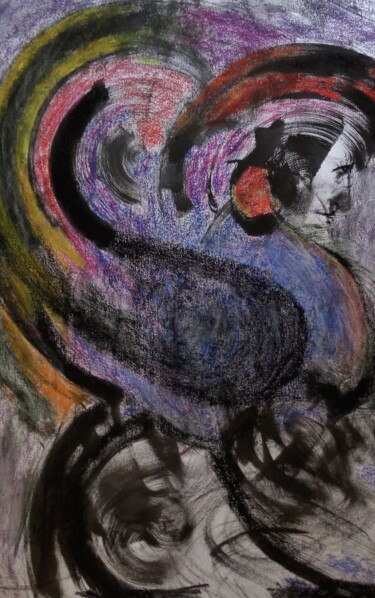 Painting titled "l'année du coq" by Francisco Mendes, Original Artwork, Ink