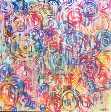 Peinture intitulée "Flower Bomb 2017" par Caroline Montigneaux, Œuvre d'art originale, Acrylique