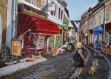 Painting titled "LE MOULIN A CAFE ST…" by Gueryn, Original Artwork, Oil