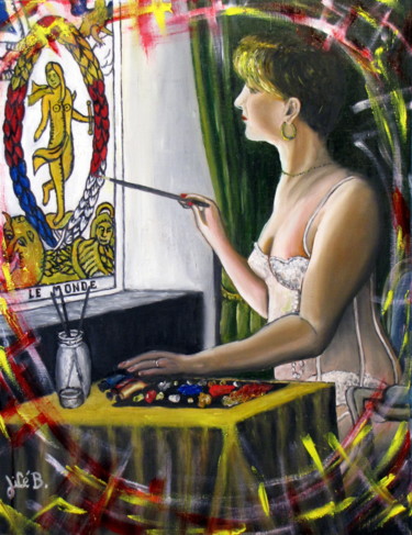 Peinture intitulée "" Le Monde selon Ji…" par Jicé B., Œuvre d'art originale, Huile