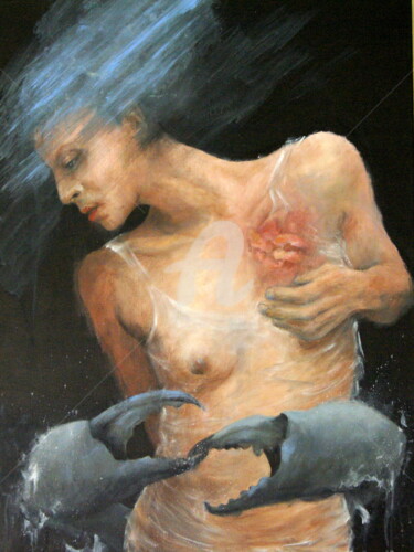 Peinture intitulée ""sous- l'emprise" n…" par Domondo, Œuvre d'art originale, Acrylique