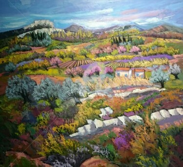 Painting titled "Provence" by Milorv, Original Artwork, Oil