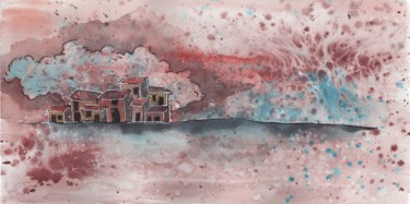 Peinture intitulée "2016 paysage 27 jan…" par Delphine Mabed, Œuvre d'art originale, Aquarelle