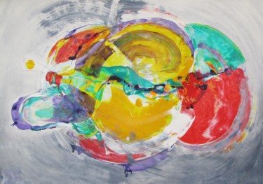 Painting titled "three moons are bet…" by Dmitri Matkovsky, Original Artwork, Acrylic