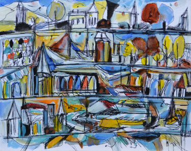 Peinture intitulée "Les petites aventur…" par Muriel Cayet, Œuvre d'art originale, Acrylique