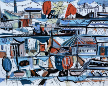Peinture intitulée "Les petites aventur…" par Muriel Cayet, Œuvre d'art originale, Acrylique