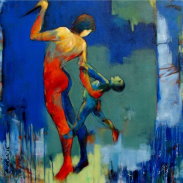 Painting titled "Mother & Child" by Rajesh Shah, Original Artwork, Acrylic